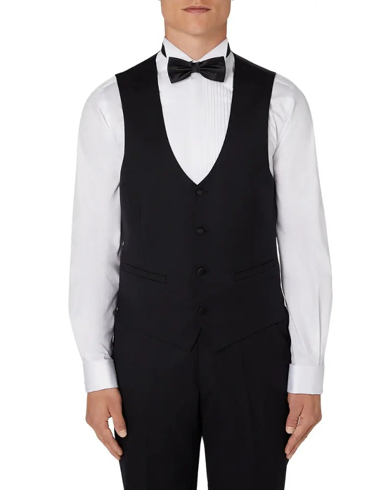 Rocco Dinner Suit Tuxedo Waistcoat Black Pin Dot