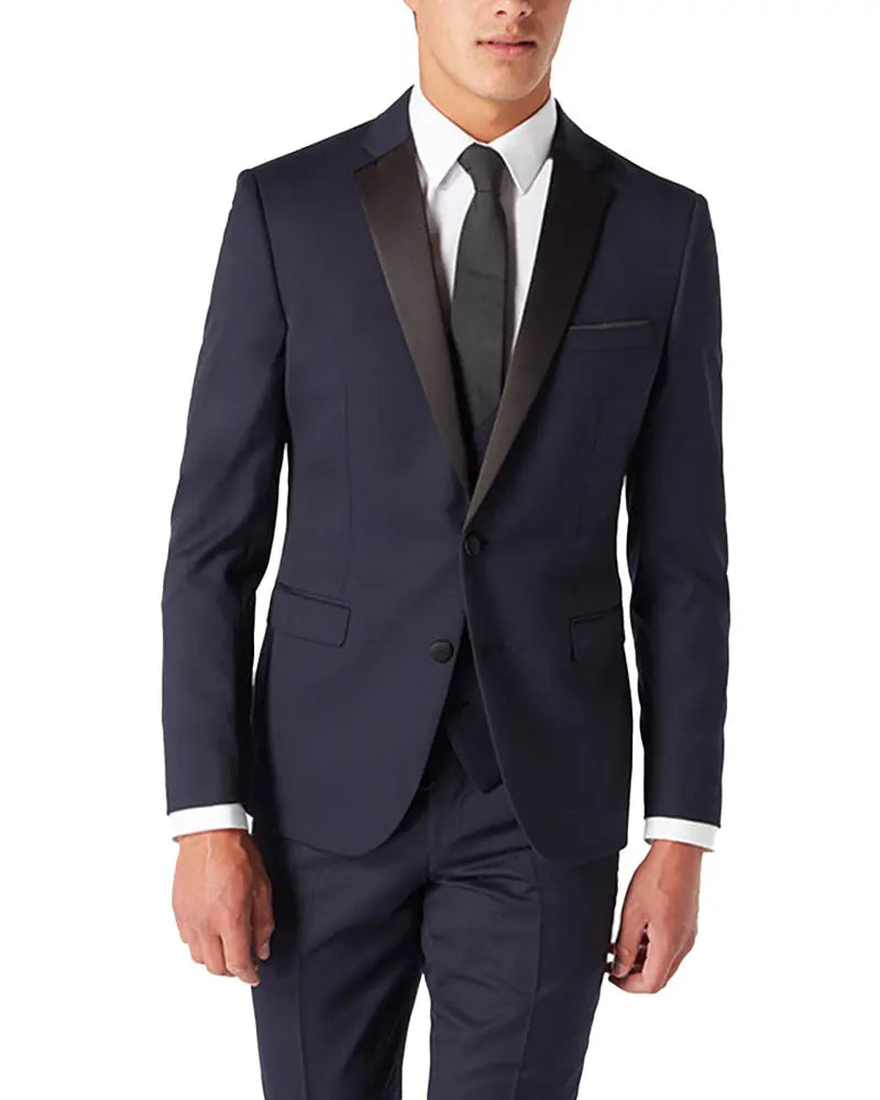 Remus Uomo Rocco Dinner Suit Waistcoat - Navy From Woven Durham