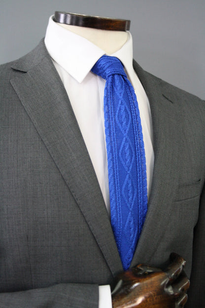 Royal Blue Cable Knitted Silk Tie Knightsbridge Neckwear