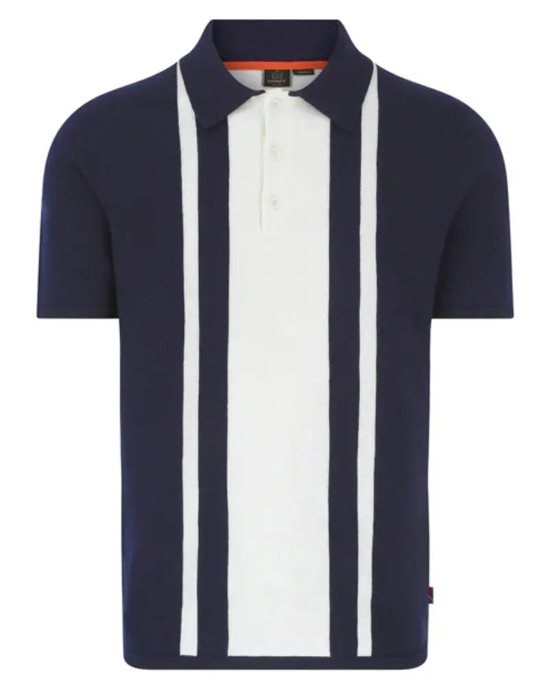 Buy Merc London Ruthin Knitted Polo - Navy | Short-Sleeved Polo Shirtss at Woven Durham
