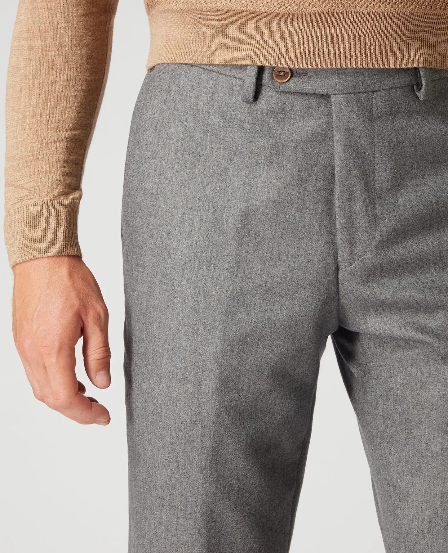 Remus Uomo Sabino Grey Textured Trousers From Woven Durham