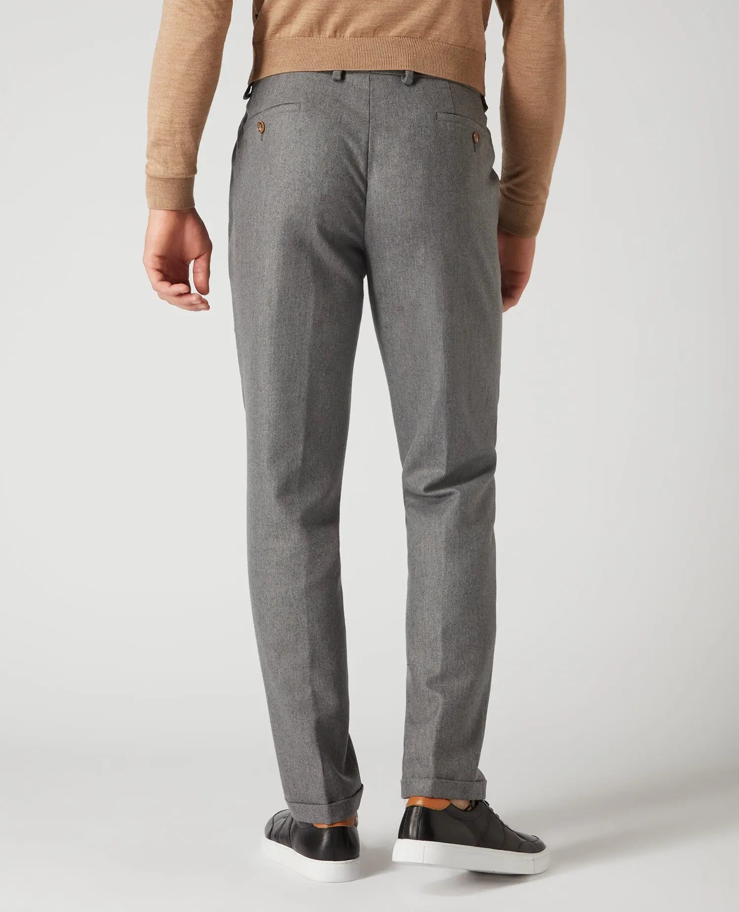 Remus Uomo Sabino Grey Textured Trousers From Woven Durham
