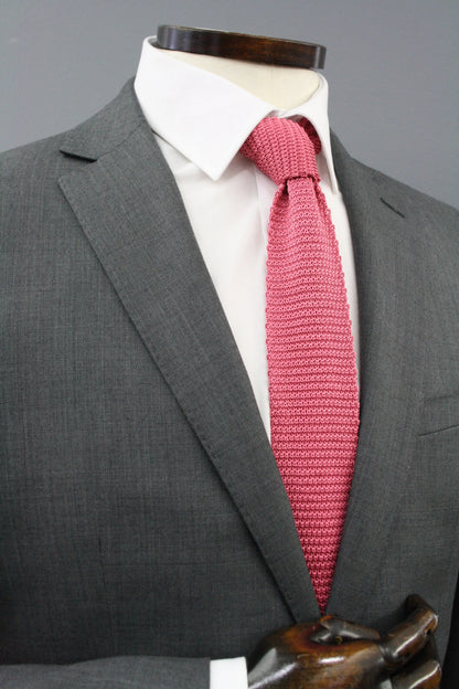 Salmon Pink Knitted Silk Tie Knightsbridge Neckwear