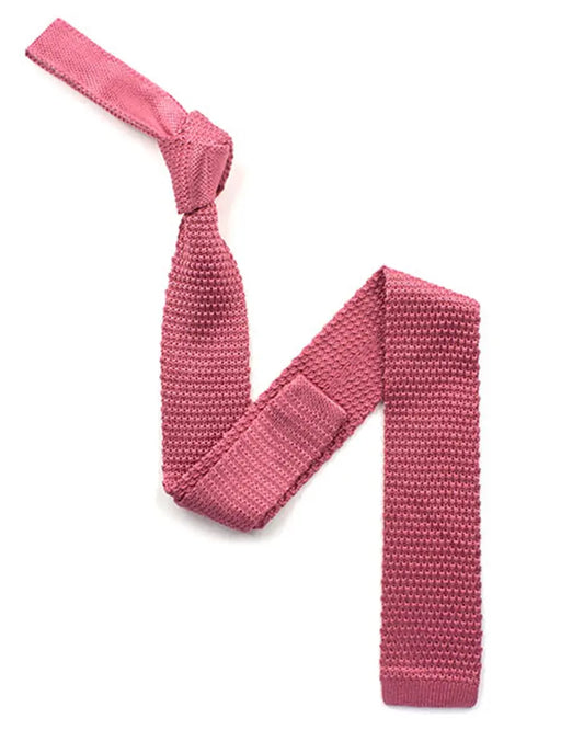 Buy Knightsbridge Neckwear Salmon Pink Knitted Silk Tie | Knitted Tiess at Woven Durham