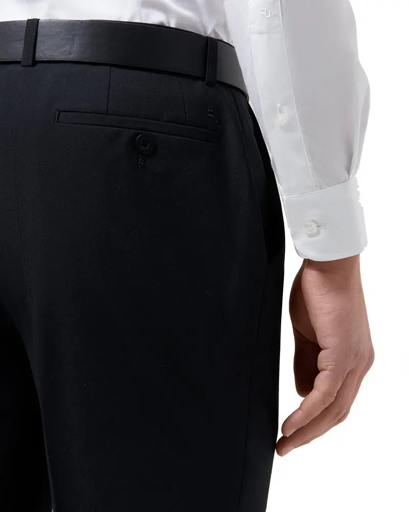 Remus Uomo Santi Suit Trouser - Black From Woven Durham