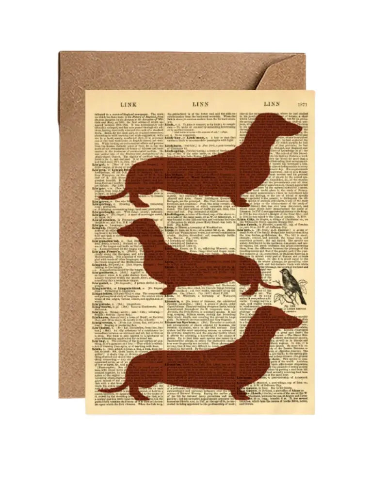 Buy WeAct Company Sausage Dog Dictionary Blank Greetings Card | Greetings Cardss at Woven Durham