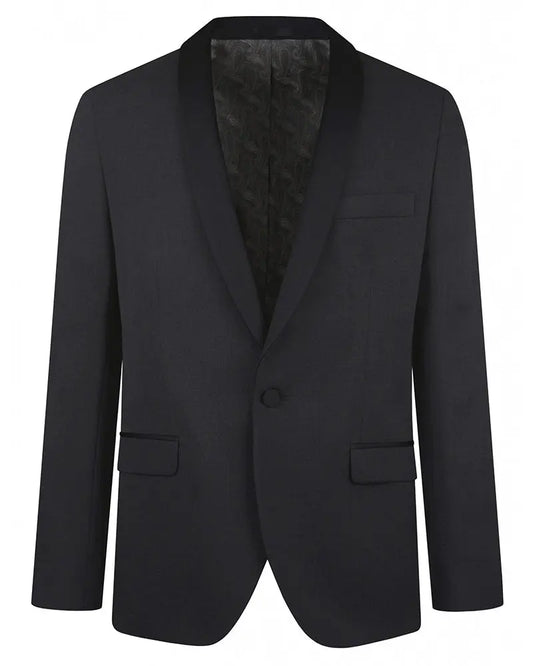 Shawl Collar Dinner Suit Jacket - Black Torre