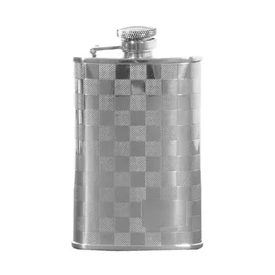 Dalaco Silver Chequered Design Hip Flask From Woven Durham