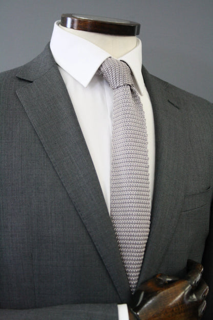 Silver Knitted Silk Tie Knightsbridge Neckwear