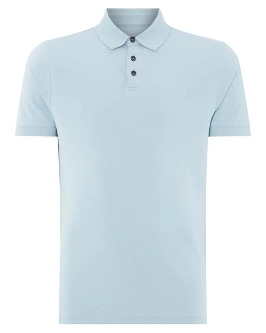 Remus Uomo Stretch Polo Shirt - Sky Blue From Woven Durham