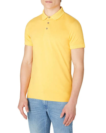 Textured Collar Polo Shirt - Yellow Remus Uomo