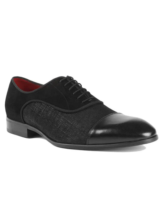 Buy Lacuzzo Textured Leather Shoe - Black | Oxford Shoess at Woven Durham
