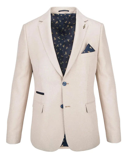 Textured Suit Jacket - Cream Fratelli