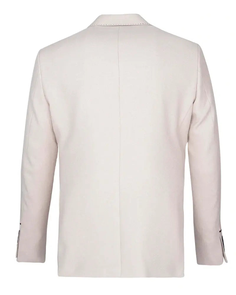 Textured Suit Jacket - Cream Fratelli