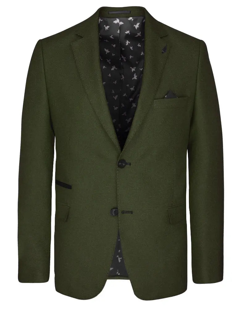 Fratelli Textured Suit Jacket - Green From Woven Durham