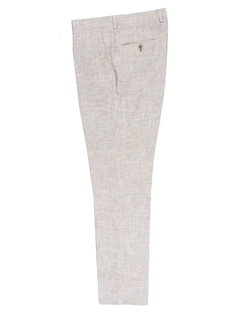 Buy Guide London Textured Suit Trouser - Cream | Suit Trouserss at Woven Durham