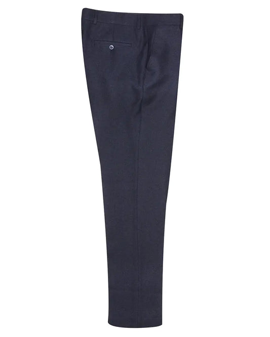 Fratelli Textured Suit Trouser - Navy From Woven Durham