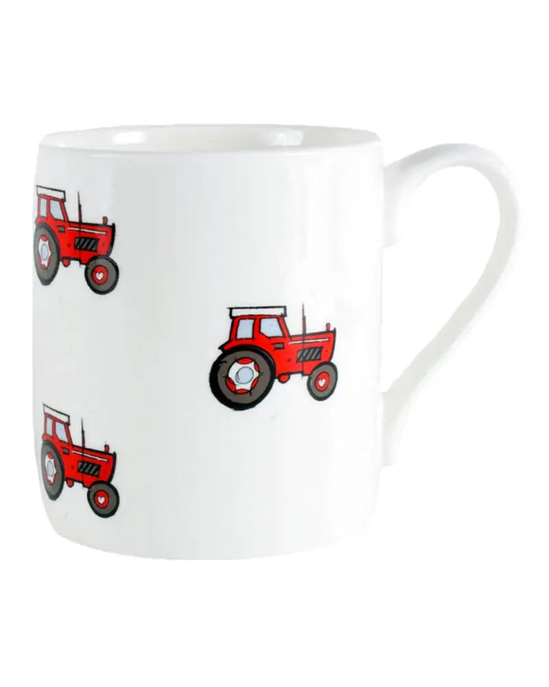 Tractor Illustration Mug - White / Red David Aster