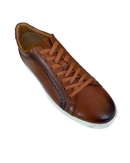 Buy Sergio Duletti Tyson Leather Trainers - Brown | Trainerss at Woven Durham