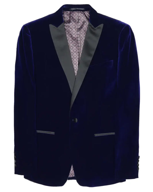 Buy Antique Rogue Velvet Blazer Suit Jacket - Blue | Blazerss at Woven Durham
