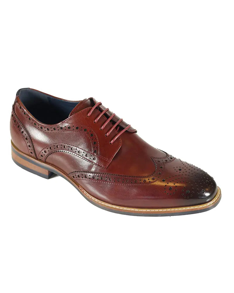 Buy Azor Venezia Burgundy Brogues | Brogue Shoess at Woven Durham