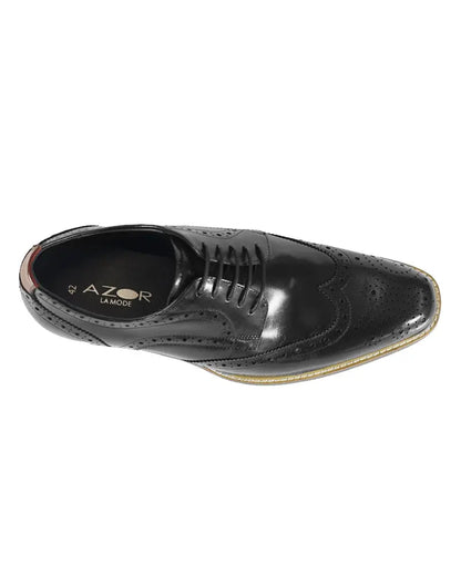 Buy Azor Venezia Derby Brogues - Black | Derby Shoess at Woven Durham