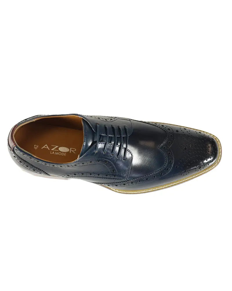 Buy Azor Venezia Navy Brogues | Derby Shoess at Woven Durham