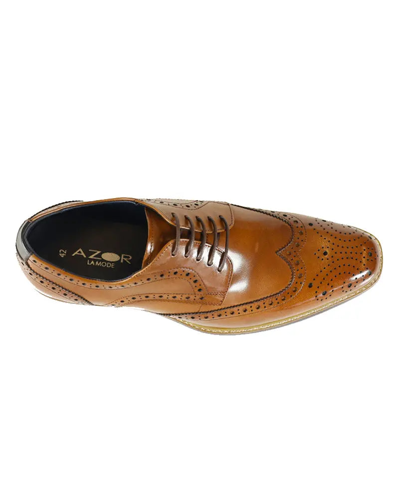 Buy Azor Venezia Tan Brogues | Derby Shoess at Woven Durham