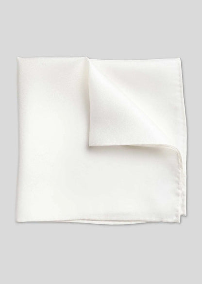 White Silk Pocket Square Knightsbridge Neckwear
