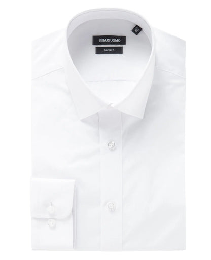Remus Uomo White Tapered Fit Shirt From Woven Durham
