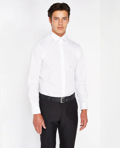 Remus Uomo White Tapered Fit Shirt From Woven Durham