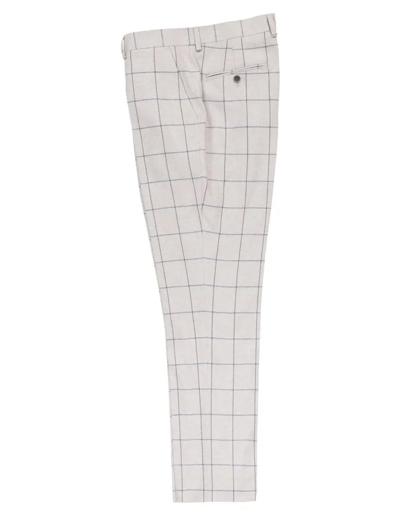Buy Guide London Windowpane Check Suit Trouser - Grey/Navy | Suit Trouserss at Woven Durham