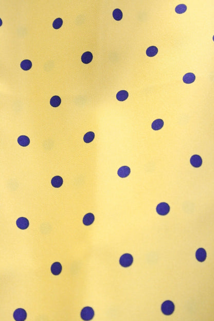 Yellow With Navy Polka Dot Silk Pre-Tied Silk Bow Tie Knightsbridge Neckwear