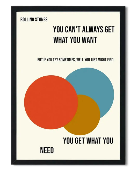 You Can't Always Get What You Want Retro Art Print FanClub